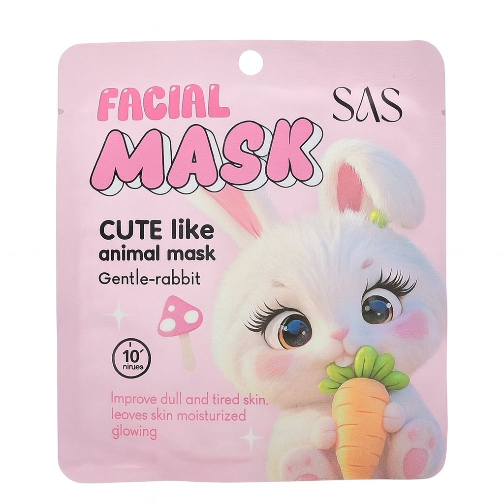 Maschera viso in tessuto coniglio 🐰