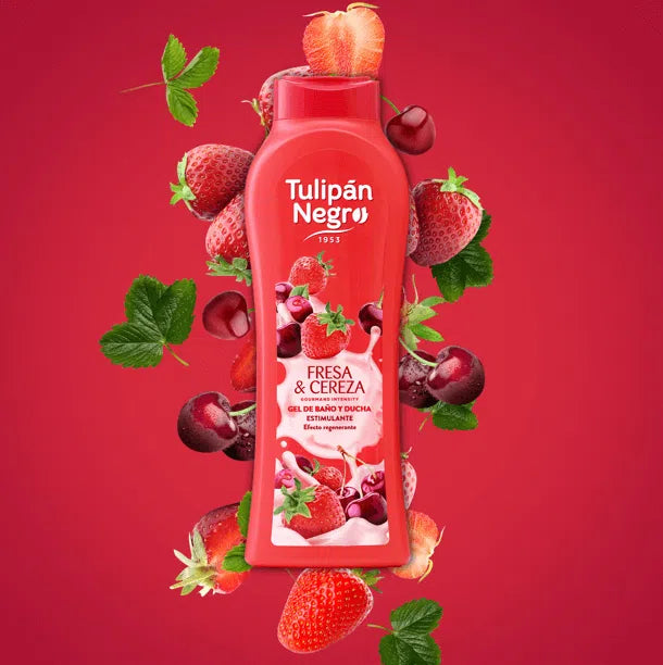Bagnoschiuma FRAGOLA E CILIEGIA 650 ml - Tulipan negro