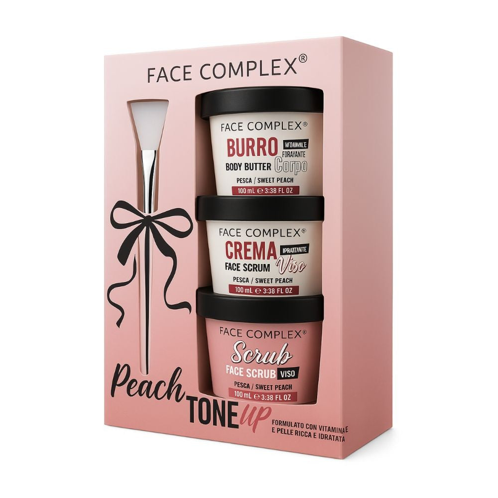 Confezione regalo 🎁 face complex (crema viso; scrub viso; burro corpo) alla pesca 🍑