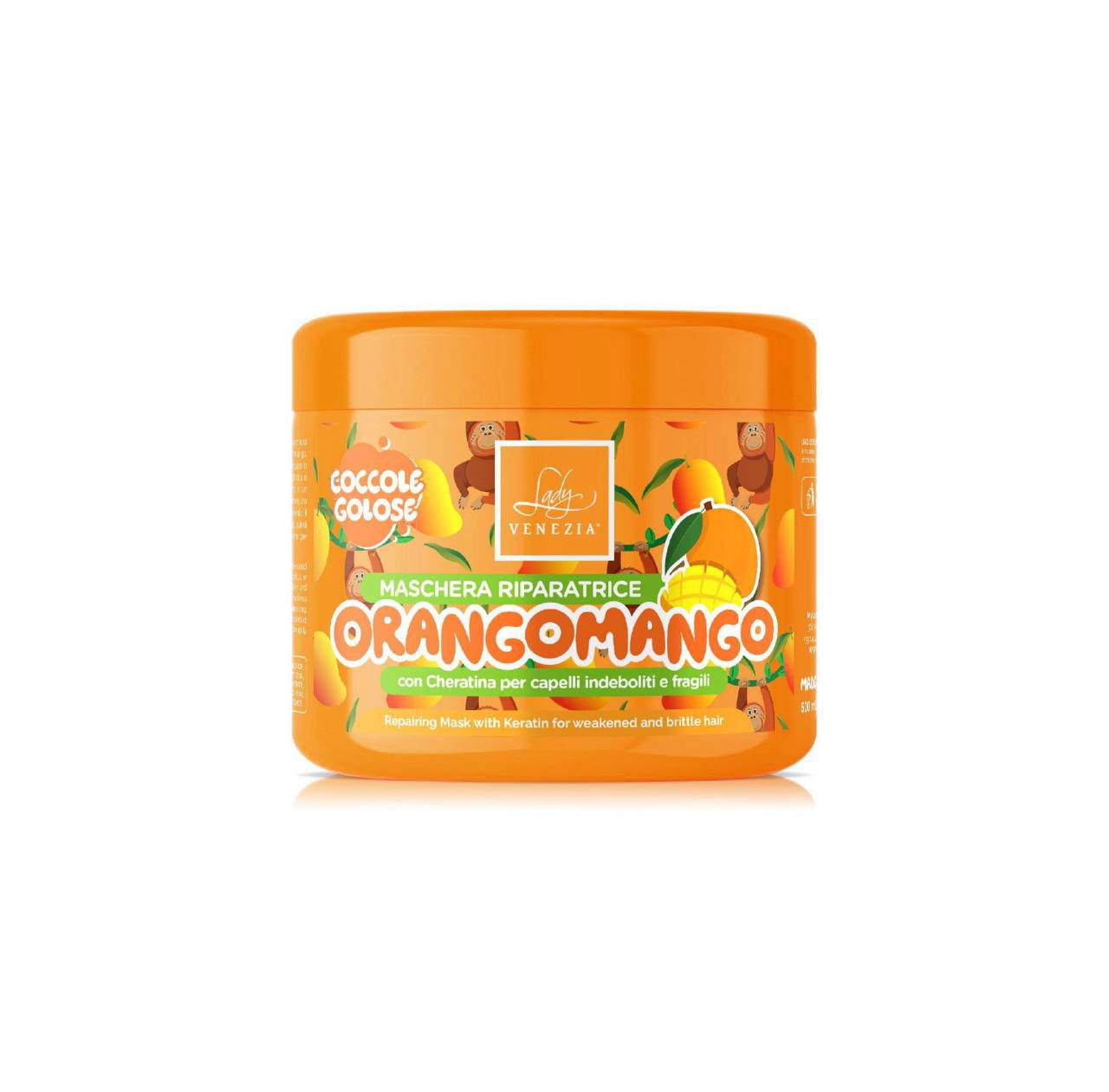 Maschera capelli 500 ml MANGO con cheratina per capelli indeboliti e fragili
