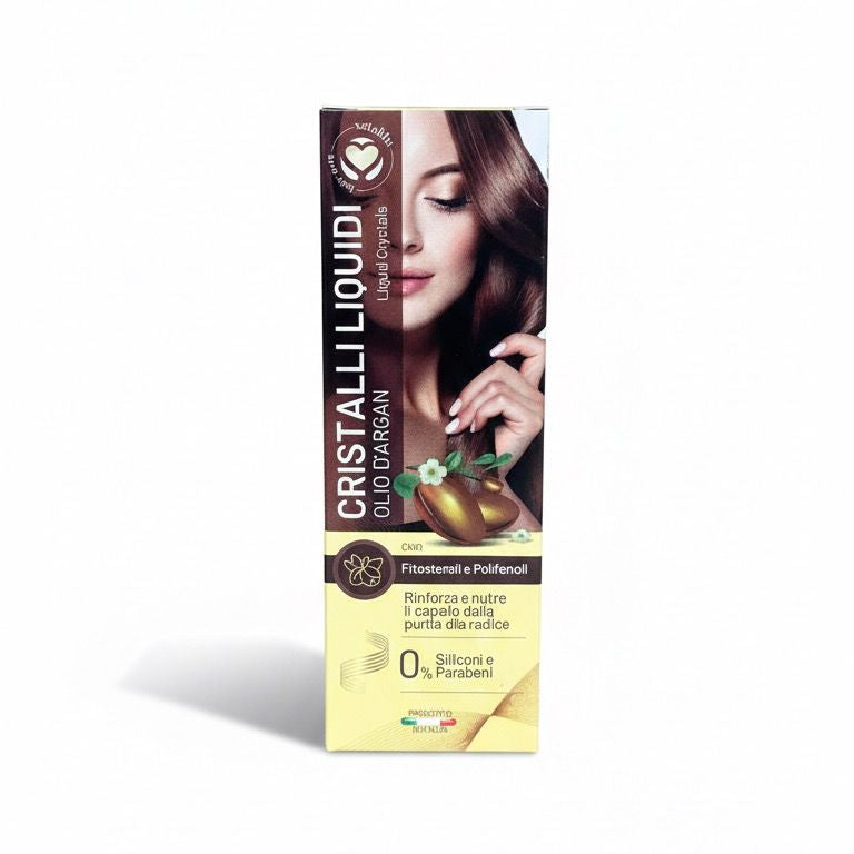 CRISTALLI LIQUIDI SETA BLU OLIO D’ARGAN RINFORZA E NUTRE IL CAPELLO