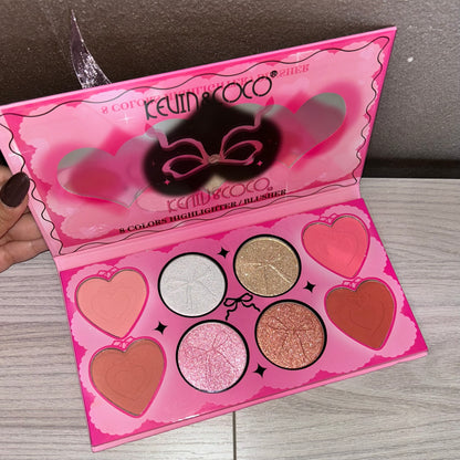 Palette bow viso : blush e illuminanti