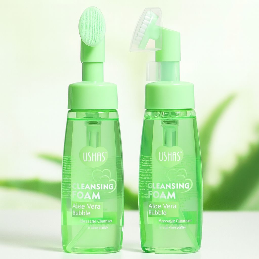 Mousse detergente con setoline in silicone per massaggio viso