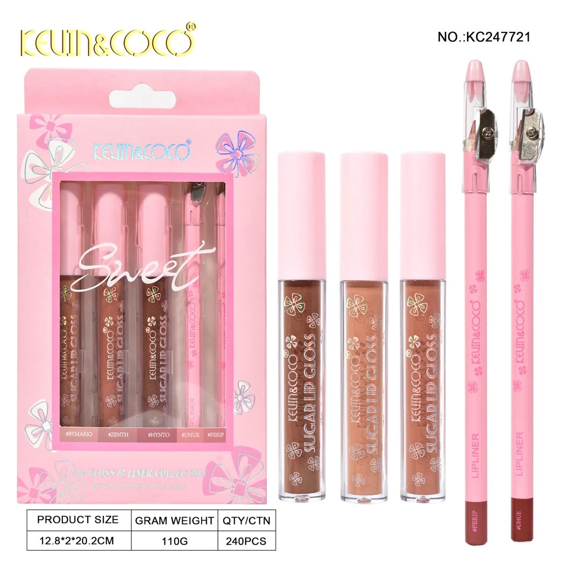 SET 3 TINTA LABBRA + 2 MATITA KEVIN&COCO