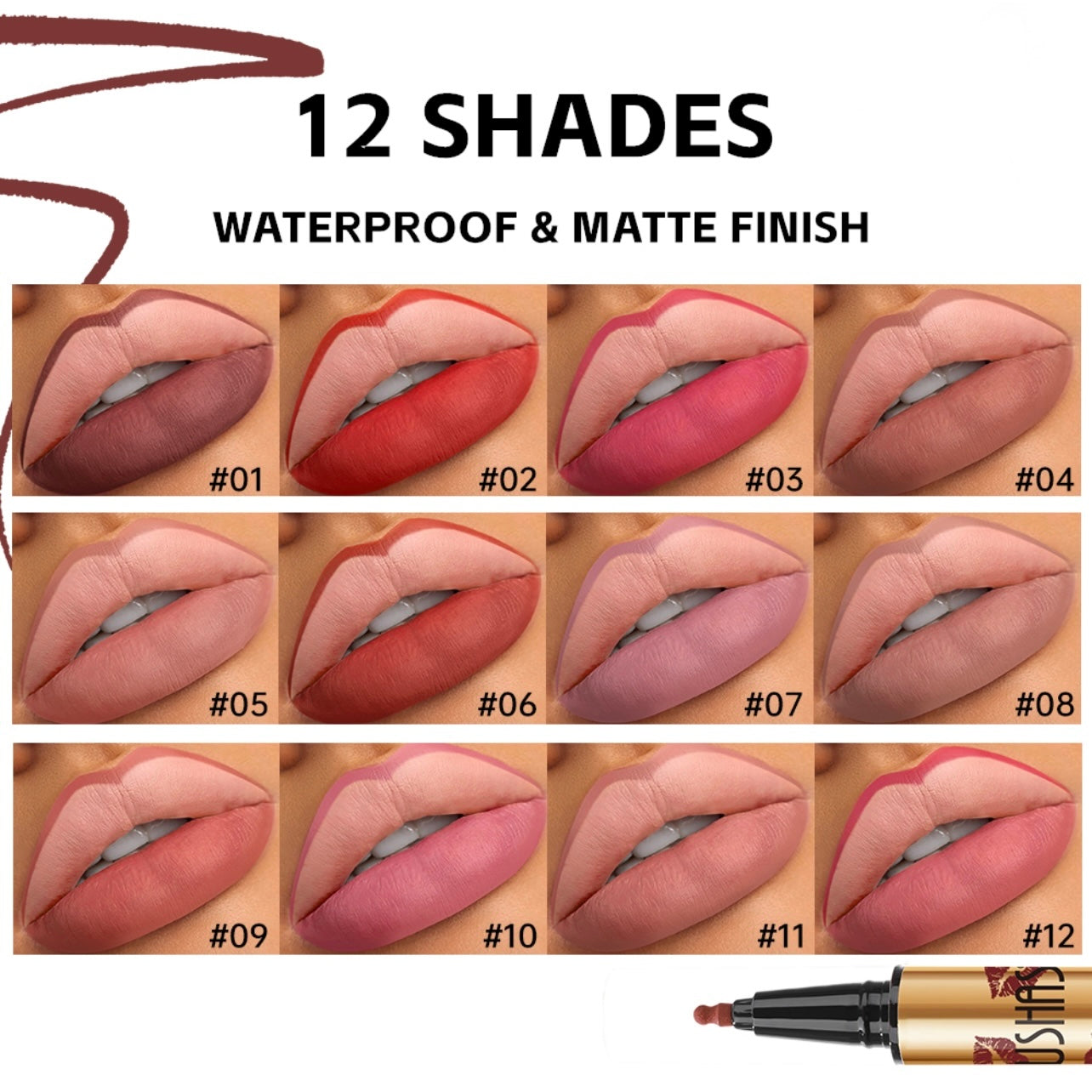 Lip liner waterproof lunga durata, effetto MATTE