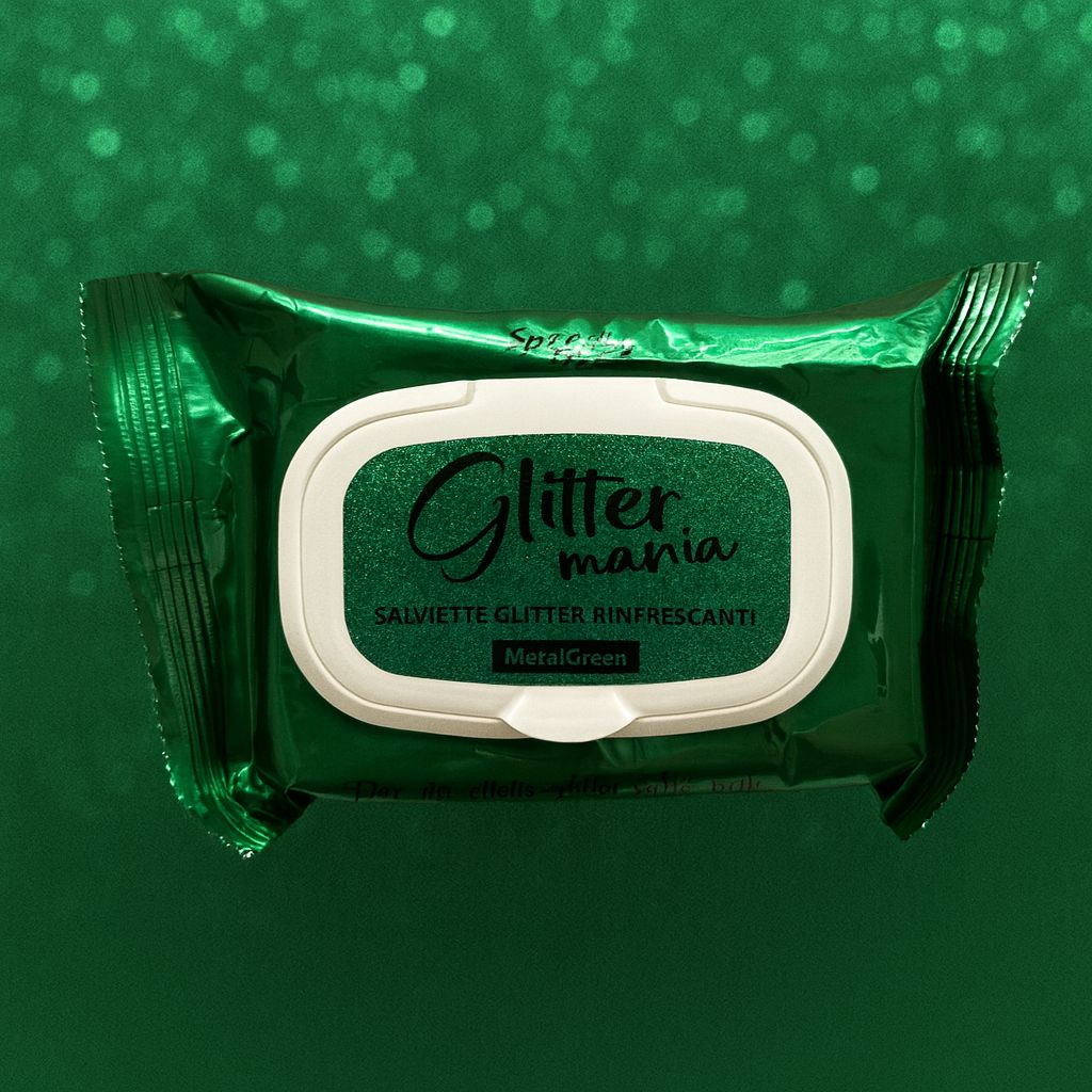 Salviette Glitter rinfrescanti 15pz VERDE