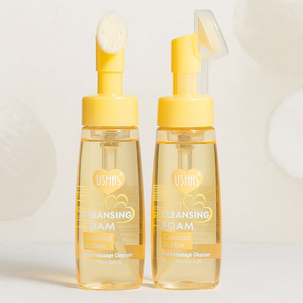 Mousse detergente con setoline in silicone per massaggio viso