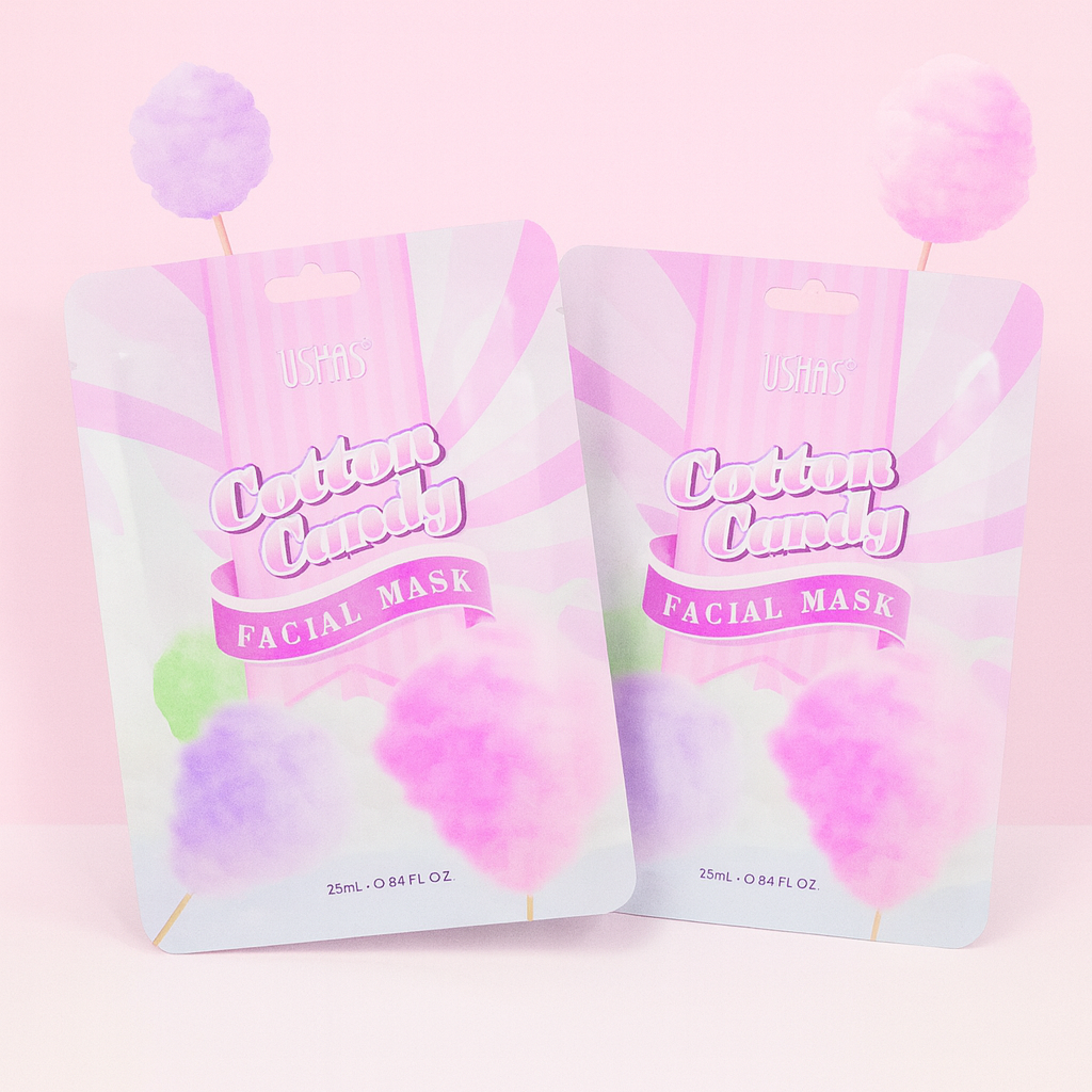 Maschera viso tessuto, zucchero filato 🧁