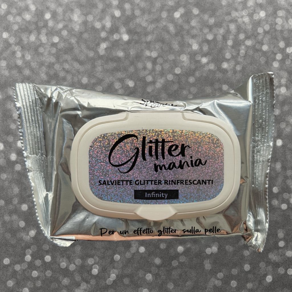 Salviette Glitter rinfrescanti 15pz ARGENTO