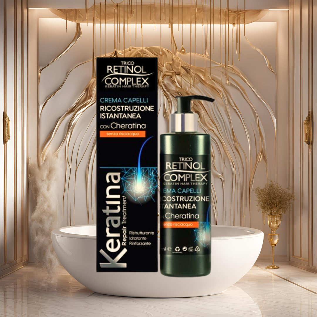 Crema ristrutturante istantanea capelli alla cheratina retinol complex