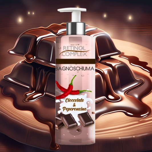 Bagnoschiuma cioccolato e peperoncino retinol complex