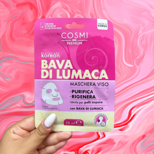 Skincare Koreana, maschera viso bava di lumaca