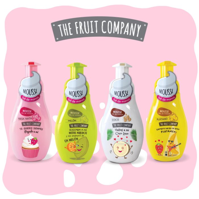 Sapone mani mousse 250 ml ( Fragola e panna; Melone; Cocco; Banana ) The fruit company